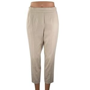 Aritzia Babaton Women's Beige High Rise Tapered Cropped Trousers Pants Size S